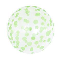 Бабл 18" КИТАЙ-КТ Кристал прозорий - зелений горошок