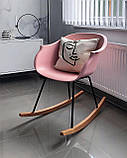 Крісло-гойдалка HARMONY із сидінням із міцного пластику та дерев'яними полозами, фото 9