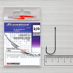 Гачки Siweida Scorpion Aberdeen Worm BN, 5шт/уп, № 2/0
