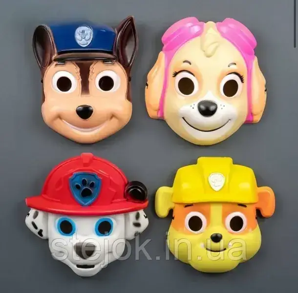 Набір дитячих масок "Щенячий патруль" | 4шт, фото 1