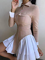 Жіноча сукня з блискавкою та пишною білою спідницею Smb9462, фото 2