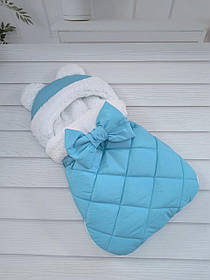 Спальник з однотонної плащової тканини для новонароджених, блакитний