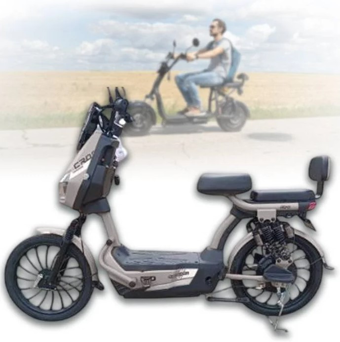 Електровелоскутер акумуляторний Crosser CR-6 600 Вт 60v 20ah Бежевий, фото 1