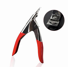 Металевий типсоріз / кусачки для штучних нігтів, гелевих типс Червоний