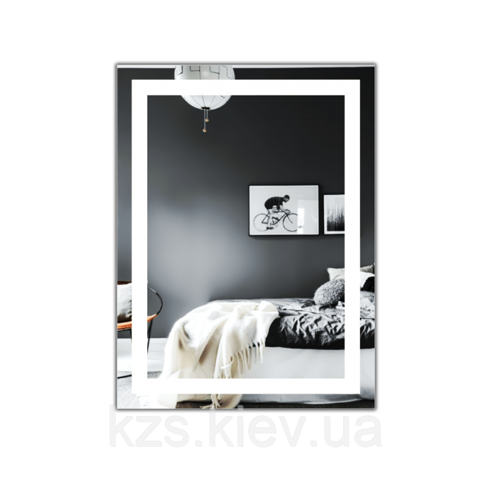 Дзеркало з супер холодним LED підсвічуванням (11000К) 800 х 600 мм, фото 1