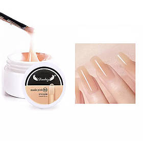 Гель для нарощування нігтів Dxebig (для зміцнення та моделювання форми) 15 мл. Nude pink