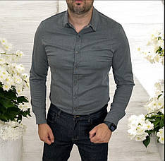 Чоловіча стильна сорочка Loro Piana темно-сіра