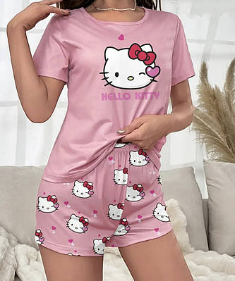 Жіноча піжама футболка і шорти Hello Kitty