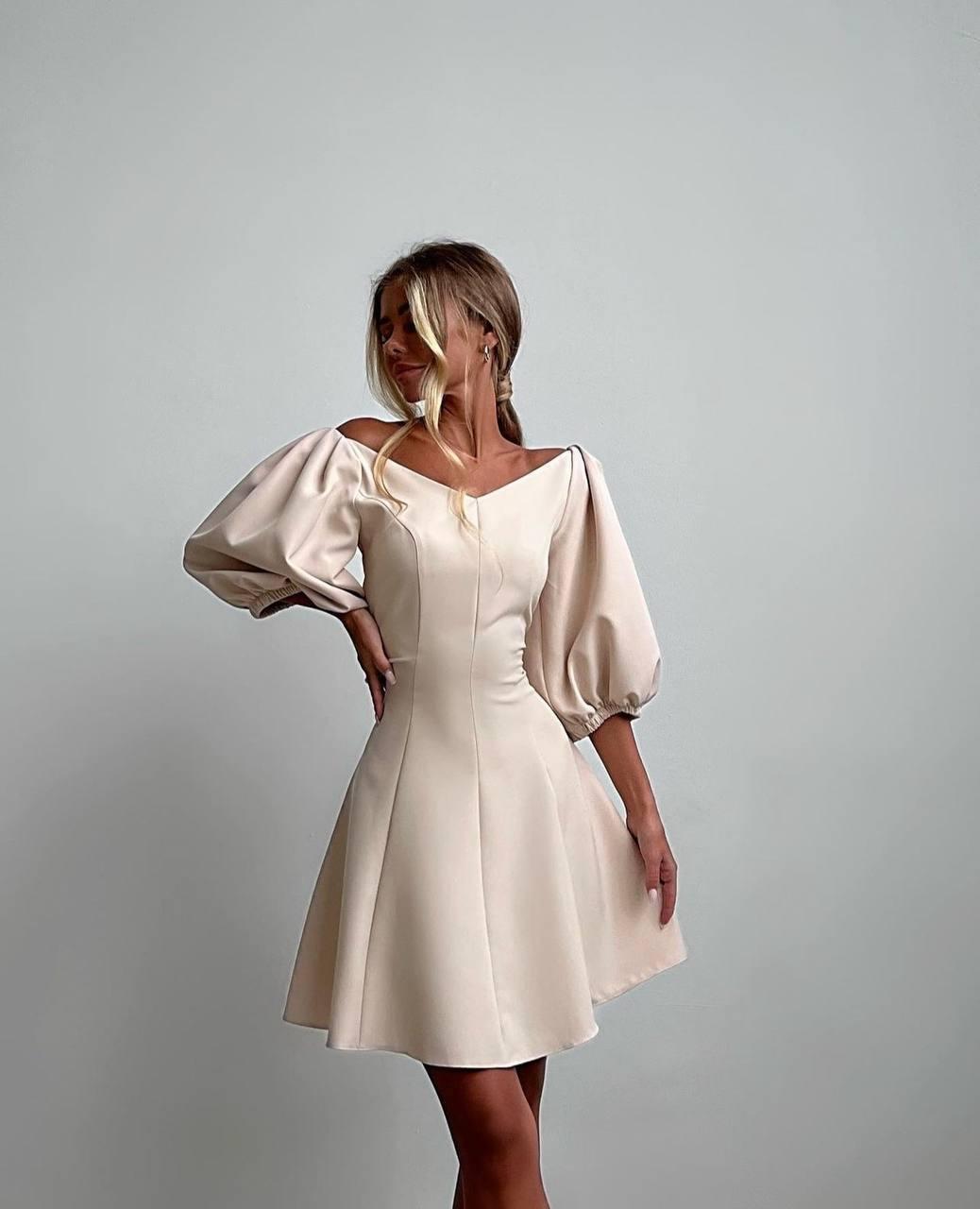 Жіноча сукня; Кольори: чорний, беж; Розмір 42-44,44-46 ;, фото 1