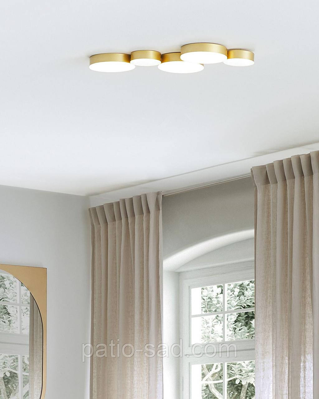 Універсальний світлодіодний світильник стельовий LUGA, колір золото, фото 1