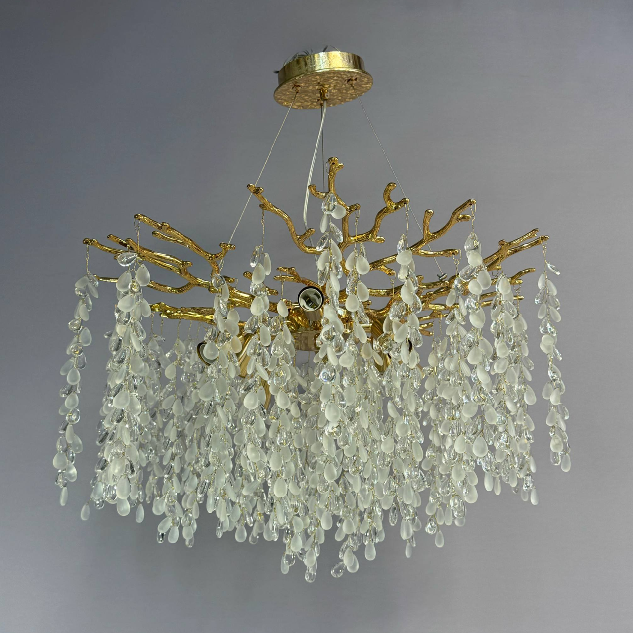 Люстра «Гліцинія» у стилі модерн, 8 ламп E14, Ø58 см, золото, LS 9188/600 D + лампи у подарунок, фото 1