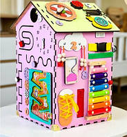 Бізидом 55*30*30 дерев'яний Розвивальний Бізікуб для дрібної моторики дітей дівчинки малюка Куб іграшка бізібор