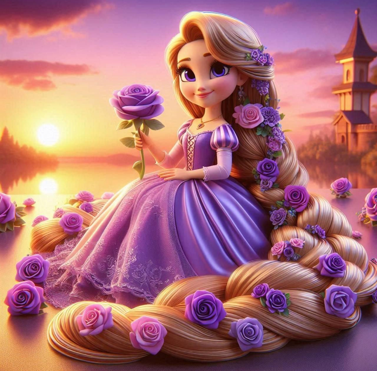 Алмазна мозаїка "Чарівна принцеса у вежі", 20*20см, на рамці, в кор. 21*21*2,5см, ТМ Dreamtoys, фото 1