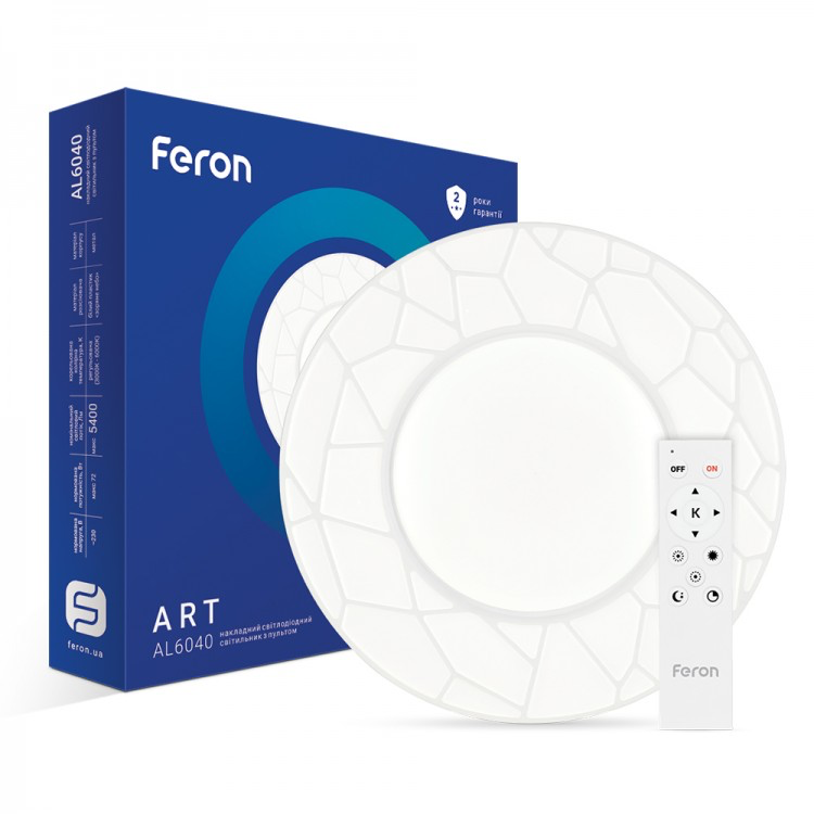 Світлодіодний світильник-люстра smart Feron AL6040 ART 72W 3000K-6000K 500*70m, фото 1