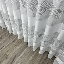 Тюль льон з мережкою №9197 сірий оптом, фото 3