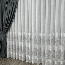 Тюль льон з мережкою №9197 сірий оптом, фото 5