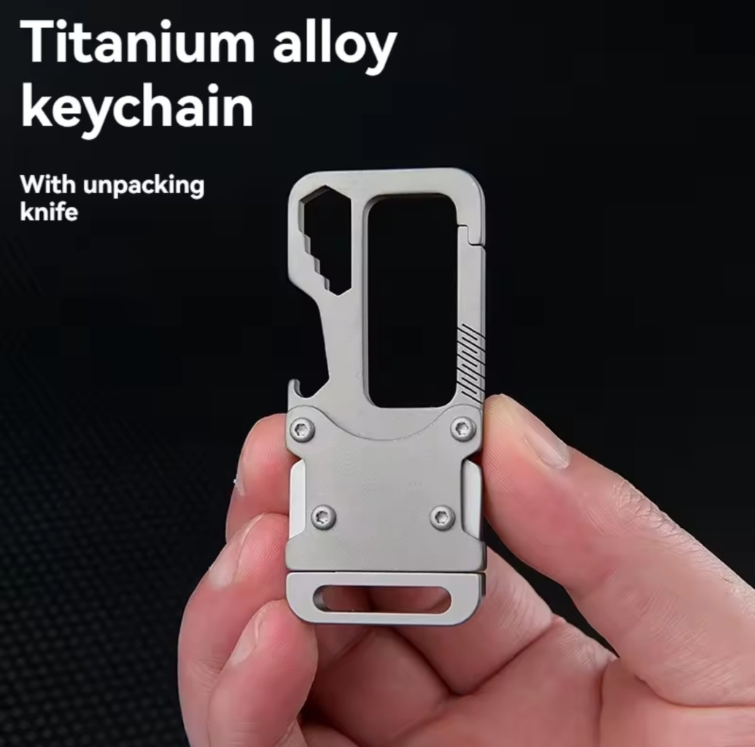Брелок / ніж титановий на ключі / ніж брелок / відкривашка для пива / ключ, фото 1