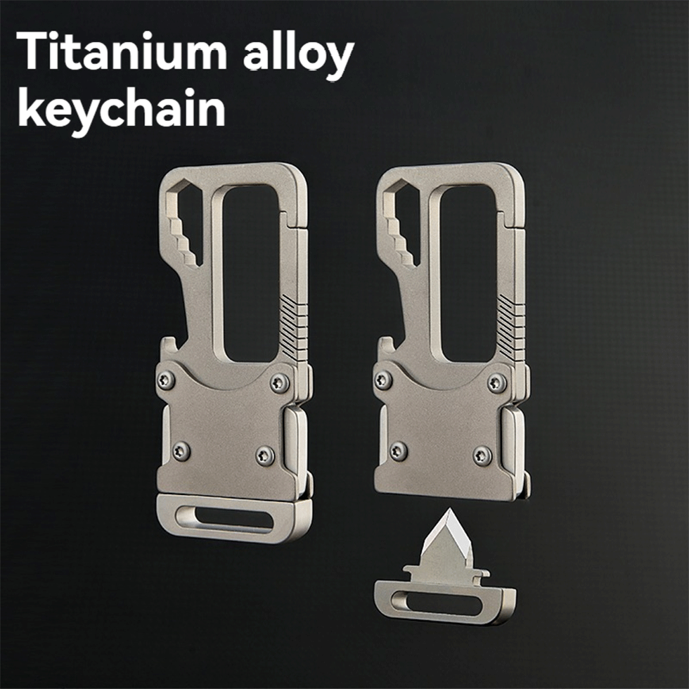 Брелок / ніж титановий на ключі / ніж брелок / відкривашка для пива / ключ 2 шт, фото 1