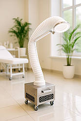 Витяжка для манікюру та педикюру тумба нержавіюча FUSION PLUS PREMIUM на колесах з LED-підсвічуванням та фільтром