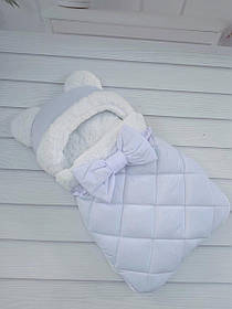 Спальник з однотонної плащової тканини для новонароджених, білий