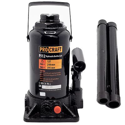 Домкрат гідравлічний Procraft PJ12 Навантаження 12 т Максимальна висота 385 мм