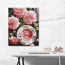 Алмазна мозайка 40*50 "Рожеві гергіни" No7948, Ідейка