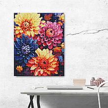 Алмазна мозайка 40*50 "Червоні георгіни" No7842, Ідейка