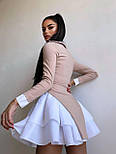 Жіноче коротке плаття з пишною спідницею відкладним коміром і блискавкою по всій довжині (р. 42, 44) 66036106Е, фото 3