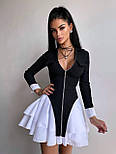 Жіноче коротке плаття з пишною спідницею відкладним коміром і блискавкою по всій довжині (р. 42, 44) 66036106Е, фото 4