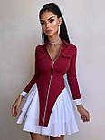 Жіноче коротке плаття з пишною спідницею відкладним коміром і блискавкою по всій довжині (р. 42, 44) 66036106Е, фото 6