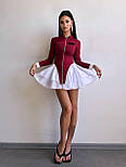 Жіноче коротке плаття з пишною спідницею відкладним коміром і блискавкою по всій довжині (р. 42, 44) 66036106Е, фото 5