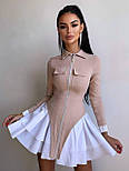 Жіноче коротке плаття з пишною спідницею відкладним коміром і блискавкою по всій довжині (р. 42, 44) 66036106Е, фото 2