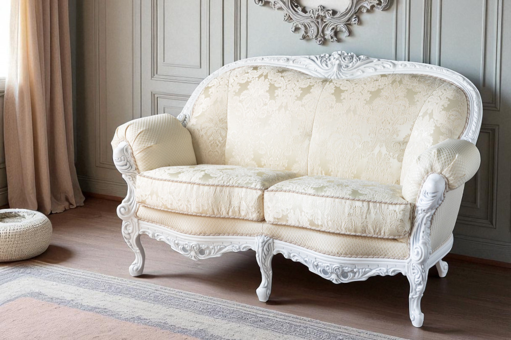 Диван класичний двомісний в стилі Бароко Ніка (преміум клас) натуральне дерево, фото 1