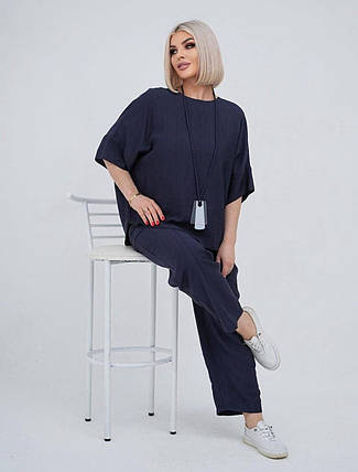 Стильний жіночий костюм, тканина "Жатка" 54, 56, 58, 64, 66 розмір 54, фото 2