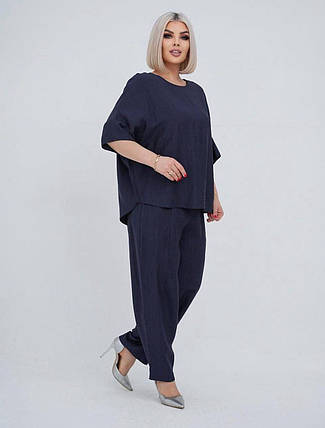 Стильний жіночий костюм, тканина "Жатка" 54, 56, 58, 64, 66 розмір 54, фото 1