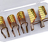 Форми багаторазові для нарощування нігтів, 5 штук в боксі Золото, фото 3