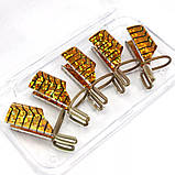 Форми багаторазові для нарощування нігтів, 5 штук в боксі Золото, фото 5