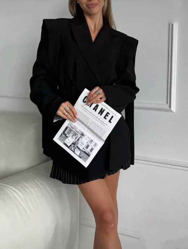 Жіночий піджак зі стрічками під поясок #491, фото 1