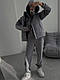 Жіночий базовий теплий осінній прогулянковий костюм трійка худі на блискавці штани жилет тринити на флісі, фото 5