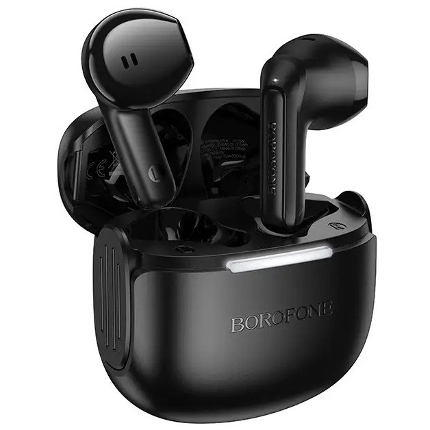 Безпровідні навушники в кейсі з мікрофоном BOROFONE FQ8 300mAh, 30mAh Чорний, фото 1