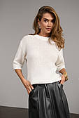 Светр жіночий з коротким рукавом білого кольору. Модель 2811 Trikobakh