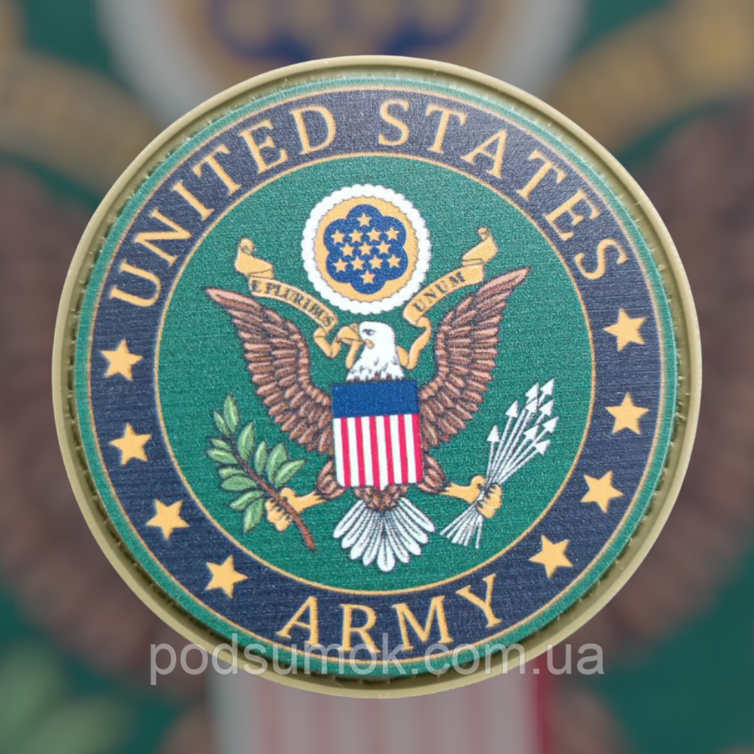 Шеврон ПВХ UNITED STATES ARMY на липучці для велкро патч гумовий, фото 1
