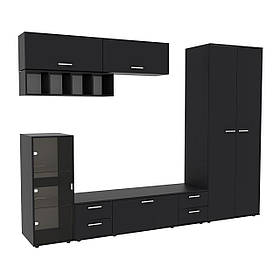 Стінка у вітальню Hugo-1, Антрацит, 2860х520х2120