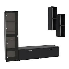 Стінка у вітальню Hugo-2, Антрацит, 2060х520х1700