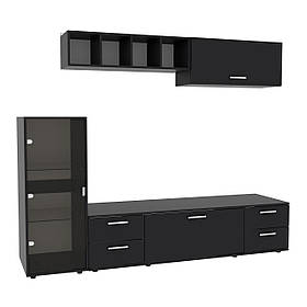 Стінка у вітальню Hugo-3, Антрацит, 2060х520х1700