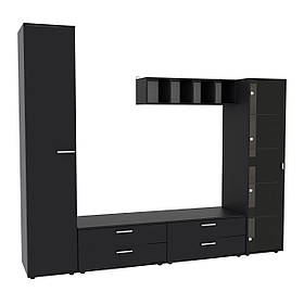 Стінка у вітальню Hugo-4, Антрацит, 2480х520х2120