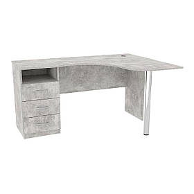 Стіл кутовий з шухлядами ОСК-4, Бетон, 1500/1100/760