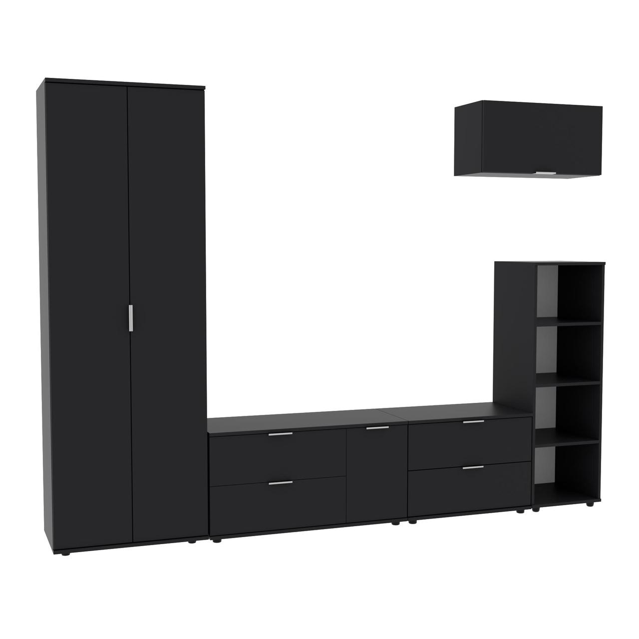 Стінка у вітальню Ketrin-3, Антрацит, 2820х425х2100, фото 1