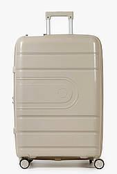 Велика пластикова валіза Tourist 606-1-GL бежева