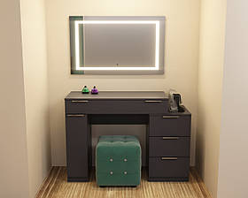 Стіл туалетний Трюмо Крістал, Антрацит, 1200/452/847